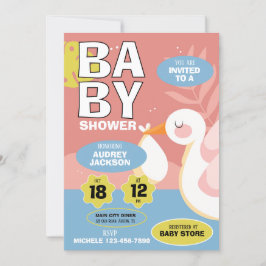 Cute Ooievaar Baby Shower Kaart