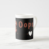 Cute Oops Teddy Bear Specialty Mug with Heart Porselein Kop (Voorkant rechts)