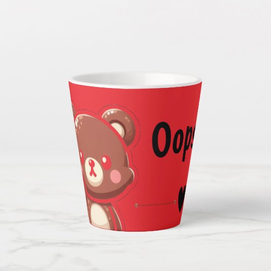 Cute “Oops!” Teddy Beer Mok – Grappige & Schattige (Voorkant)