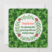 Cute op maat gemaakte lieveheersbeestje & blad 5e bedankkaart (Achterkant)