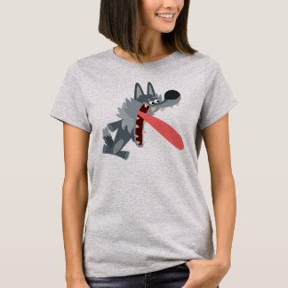 Cute Opgewonden Cartoon Wolf Vrouw T-Shirt