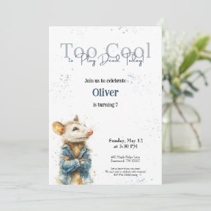 Cute Opossum Birthday Invitation for Kids Save The Date