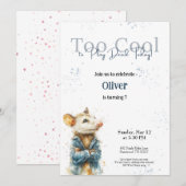 Cute Opossum Birthday Invitation for Kids Save The Date (Voorkant / Achterkant)