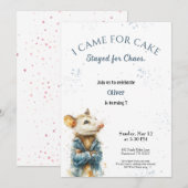 Cute Opossum Birthday Invitation for Kids Save The Date (Voorkant / Achterkant)
