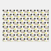 Cute Opossum Faces, Green Leaves & Circles Pattern Inpakpapier Vel (Voorkant 3)