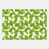Cute Opossum Faces, Green Leaves & Circles Pattern Inpakpapier Vel (Voorkant 2)