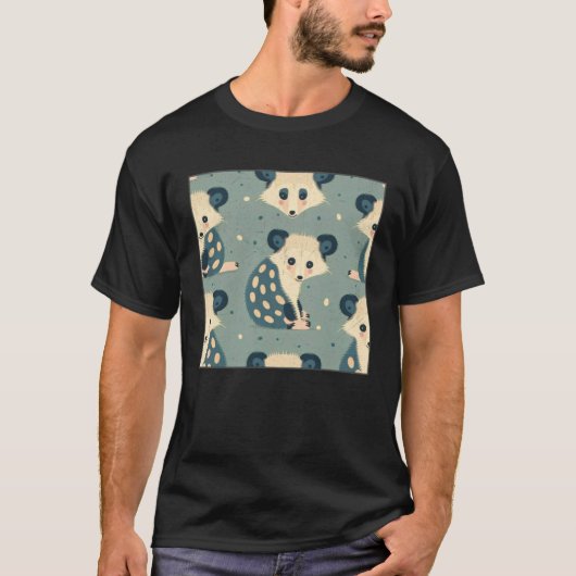 Cute Opossum Illustration Unique Tiny Women Men Ki T-shirt (Voorkant)