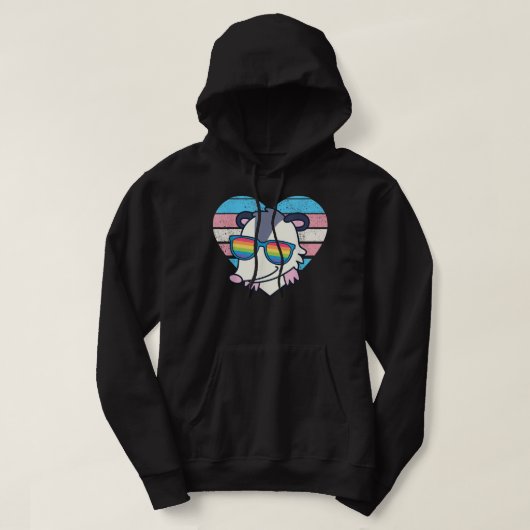 Cute Opossum Pride Trans Flag Rainbow Sunbril L Hoodie (Design voorkant)