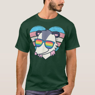 Cute Opossum Pride Trans Flag Rainbow Sunbril L T-shirt