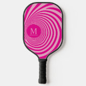 Cute Optische Illusie Vortex Monogram Pink Shades Pickleball Paddle (Achterkant)