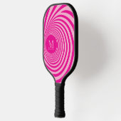 Cute Optische Illusie Vortex Monogram Pink Shades Pickleball Paddle (Links)