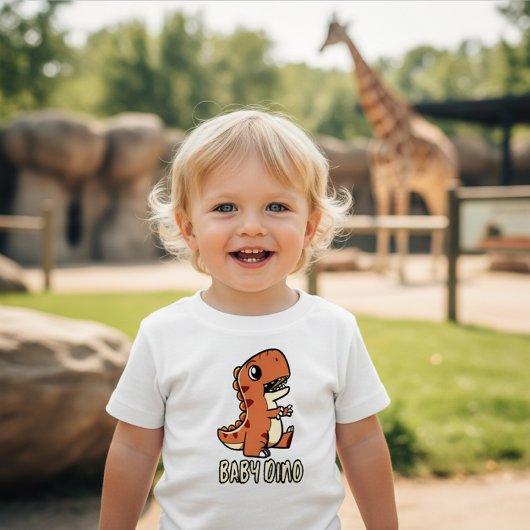 Cute Orange Baby Dino Toddler T-shirt 