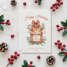 Cute Orange Cat Do Not Open Until Christmas Feestdagenkaart