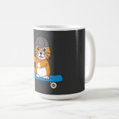 Cute Orange Cat on Skateboard Cartoon Koffiemok (Voorkant rechts)
