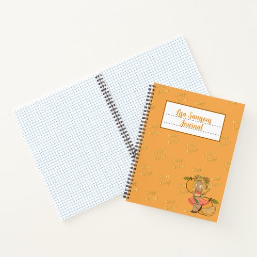 Cute Orange Chibi Journal Notitieboek (Binnen)