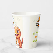 Cute Orange Dinosaur T-Rex Papieren Bekers (Links)