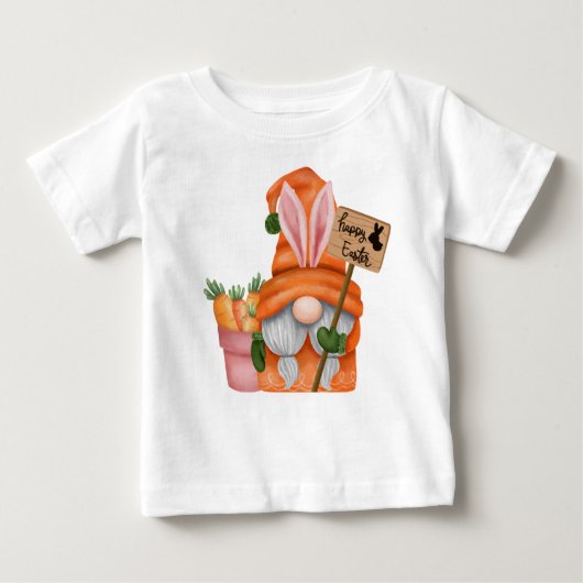 CUTE ORANGE EASTER GNOME WITH CARROTS (Voorkant)