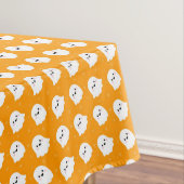 Cute Orange Ghost Pattern – Halloween Design Tafelkleed (Voorbeeld)