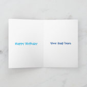 Cute orange goldfish on blue cartoon illustration kaart (Binnen)