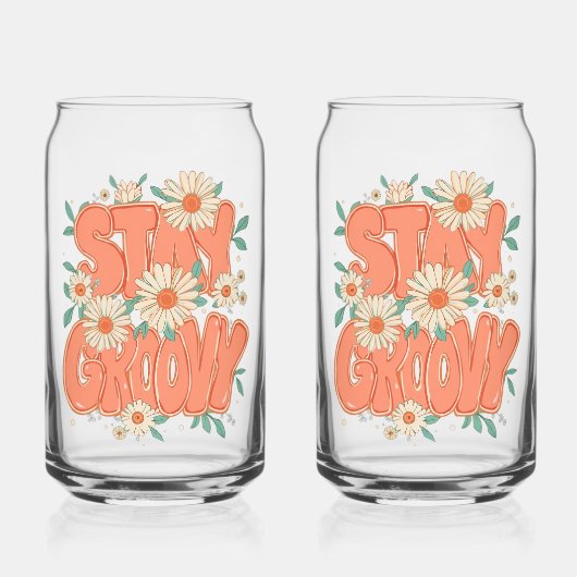 Cute Orange Hippie Typography Blikvorm Glas (Voorkant)