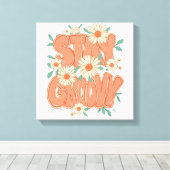 Cute Orange Hippie Typography Canvas Afdruk (Insitu (Houten vloer))