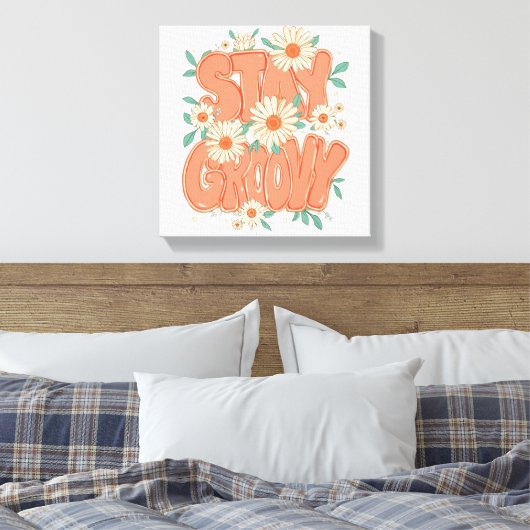 Cute Orange Hippie Typography Canvas Afdruk (Insitu (Slaapkamer))