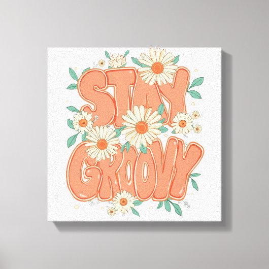 Cute Orange Hippie Typography Canvas Afdruk (Voorkant)