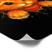 Cute Orange Kitten Cracks Mug Wall Funny Cat Lover Poster (Hoek)