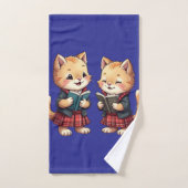 Cute Orange Kitties Reading Burns Night Poetry Bad Handdoek (Handdoek)