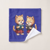 Cute Orange Kitties Reading Burns Night Poetry Bad Handdoek (Wasdoekje)