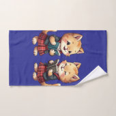 Cute Orange Kitties Reading Burns Night Poetry Bad Handdoek (Handdoek)