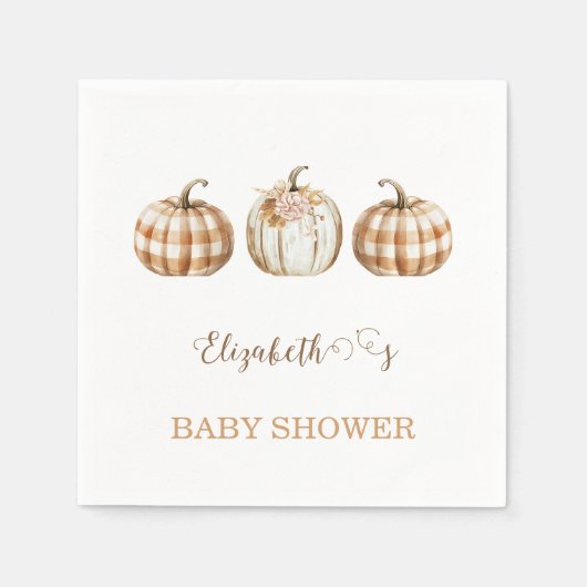 Cute Orange Little Pumpkin Baby Shower  Servet (Voorkant)