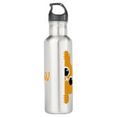 Cute Orange Peeking Cat Design Water Bottle Waterfles (Achterkant)