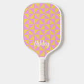 cute orange pink retro geometric design pickleball paddle (Voorkant)