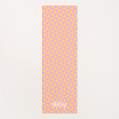cute orange pink retro geometric design yogamat (Voorkant)