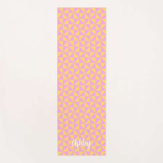 cute orange pink retro geometric design yogamat (Voorkant)