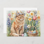 Cute Orange Tabby Cat Easter  Briefkaart (Voorkant / Achterkant)