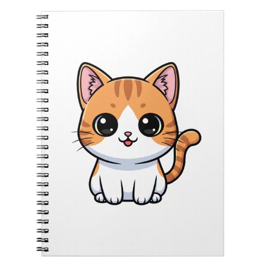 Cute Orange Tabby Kitten Character Notitieboek (Voorkant)