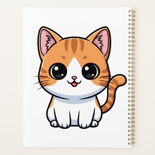 Cute Orange Tabby Kitten Character Planner (Achterkant)