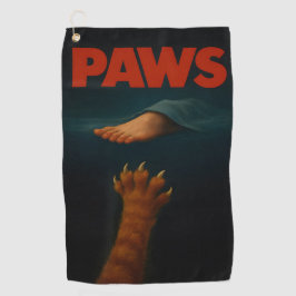 Cute Orange Tabby vs Human Foot  Golfhanddoek