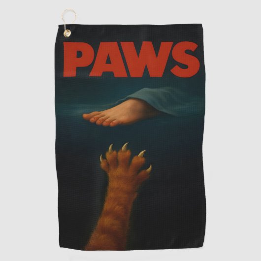 Cute Orange Tabby vs Human Foot  Golfhanddoek (Voorkant)