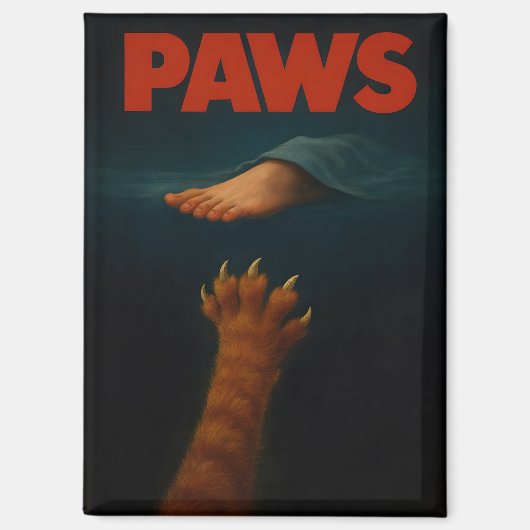 Cute Orange Tabby vs Human Foot Magneet (Voorkant)