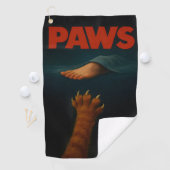 Cute Orange Tabby vs Human Foot Monogram Golfhanddoek (Insitu)