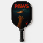 Cute Orange Tabby vs Human Foot Monogram Pickleball Paddle (Voorkant)