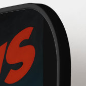 Cute Orange Tabby vs Human Foot Monogram Pickleball Paddle (Links Detail)