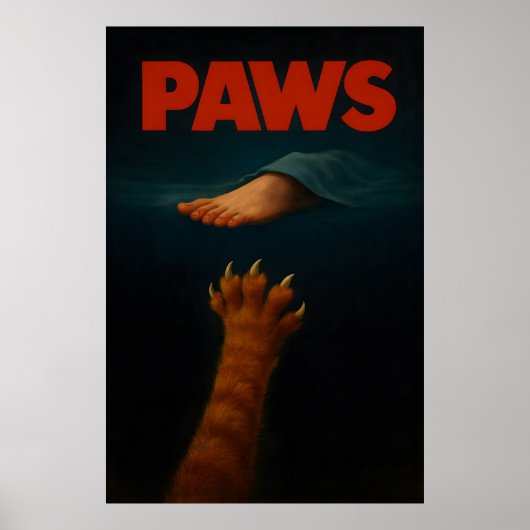 Cute Orange Tabby vs Human Foot Poster (Voorkant)