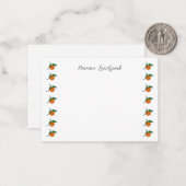 Cute Oranges & Green Leaves Notitiekaartje (Voorkant / Achterkant in situ)