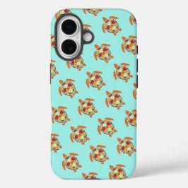 Cute Oranje and Yellow Zee Turtle Pattern iPhone 16 Hoesje