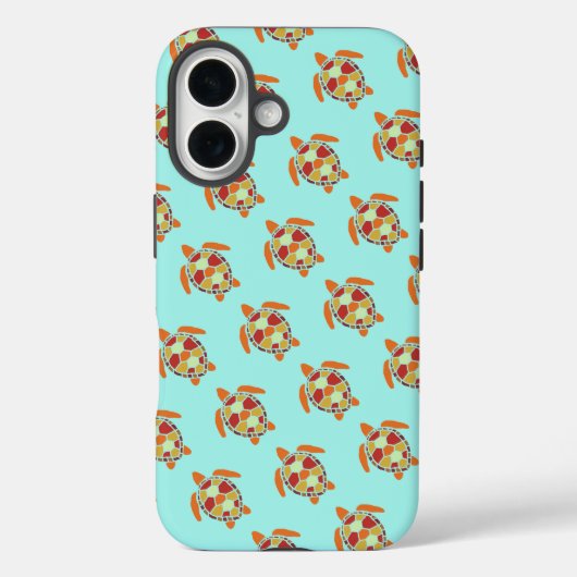 Cute Oranje and Yellow Zee Turtle Pattern Case-Mate iPhone Case (Achterkant)