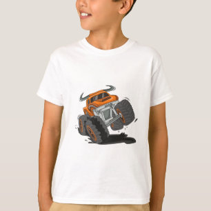 Cute Oranje Black Monster Truck Kinderen T-shirt